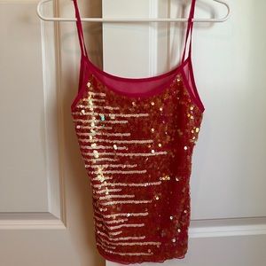Sequin Sheer Tank Top